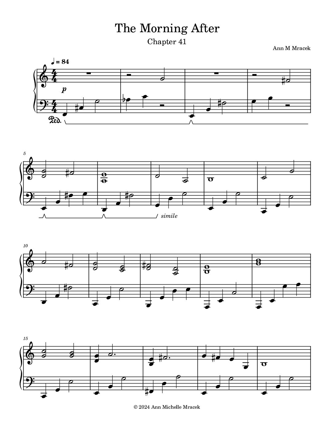 The Morning After Magic Land of Yellow Swallow Tails - Score